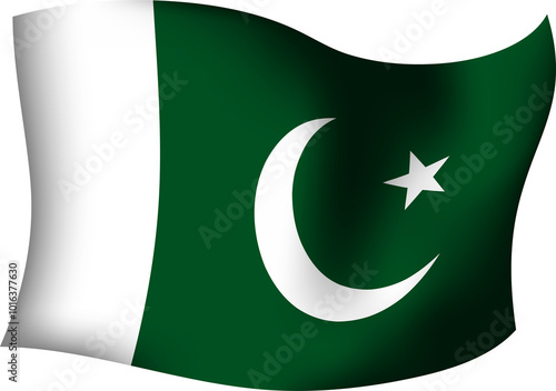 Pakistan Realistic 3D Waving Flag