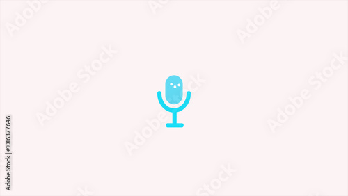 Voice recording podcast mic entertainment microphone button icon animation. technology audio microphone icon animation 4k