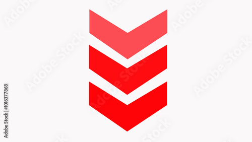 red down  abstract directional downloadinh arrows animation white background 4k