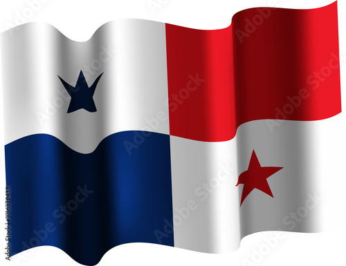 Panama Realistic 3D Waving Flag