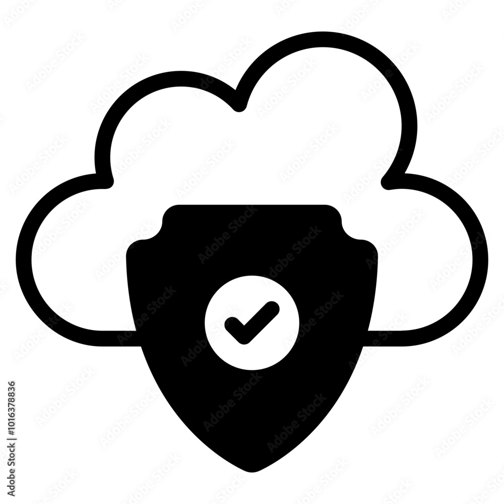 Secure Cloud Cyber Security icon illustration Secure Cloud Cyber Security icon illustration