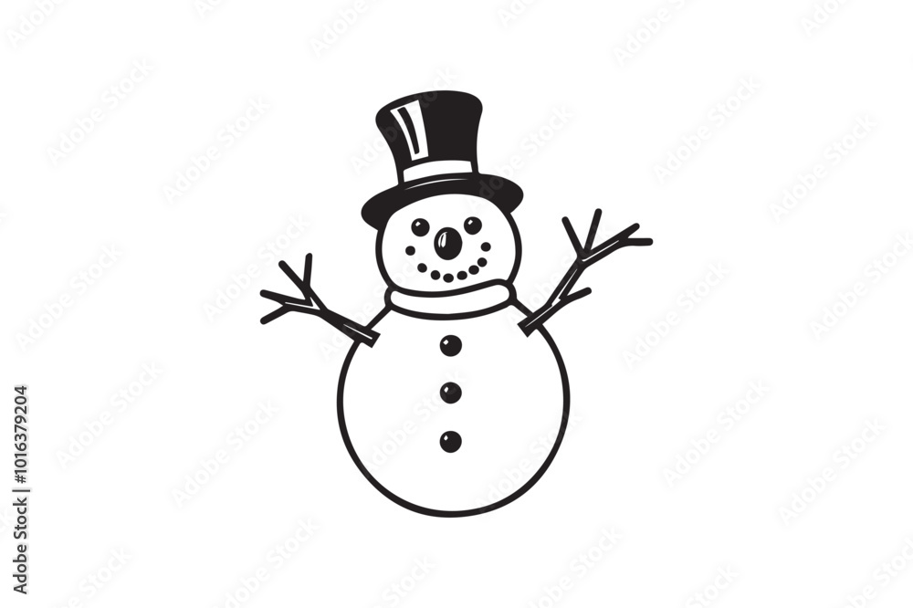 Jolly Snowman vector silhouette Jolly Snowman vector silhouette