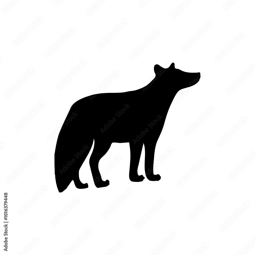 Fox standing silhouette Fox standing silhouette