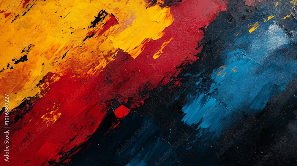 Abstract Colorful Palette With Vibrant Strokes Of Blue Yellow And Red Abstract Colorful Palette With Vibrant Strokes Of Blue Yellow And Red