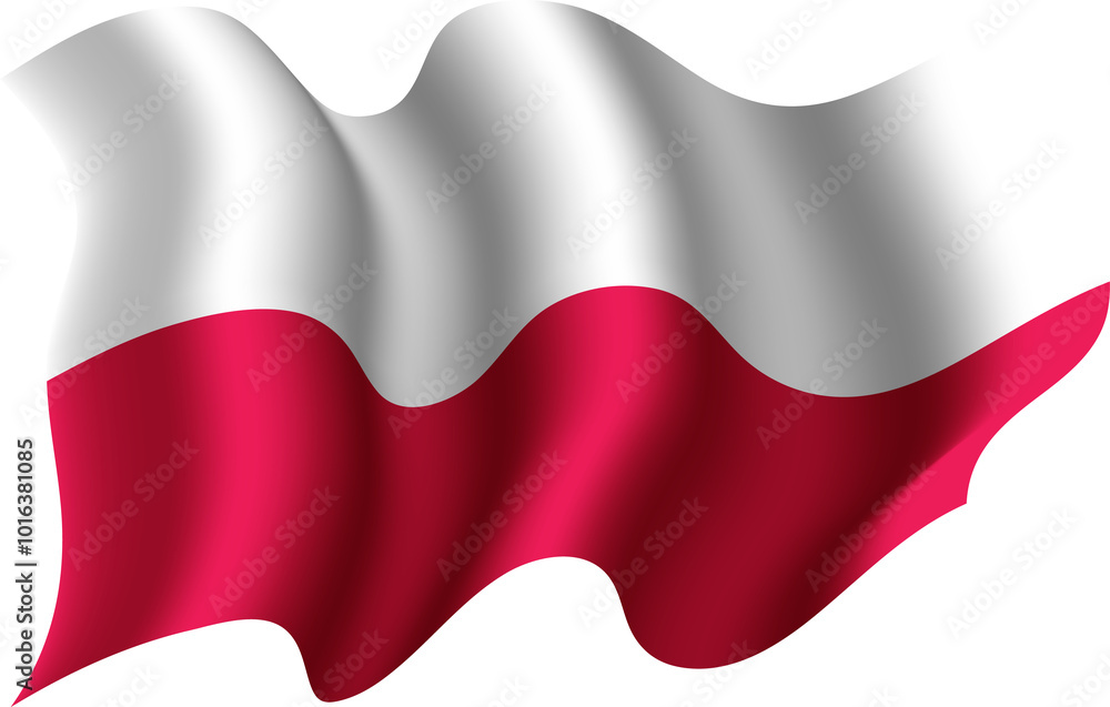 Naklejka premium Poland Realistic 3D Waving Flag