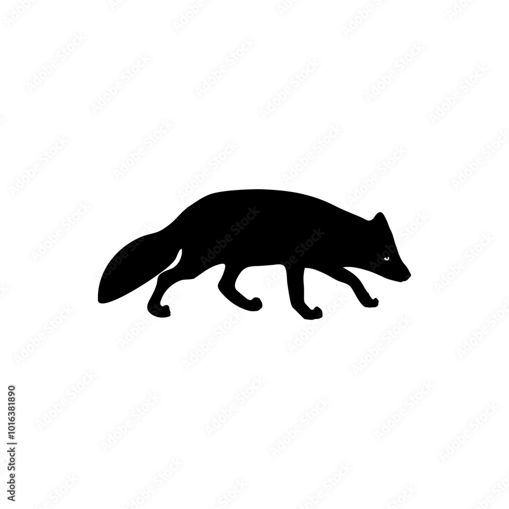 Fox walking silhouette Fox walking silhouette