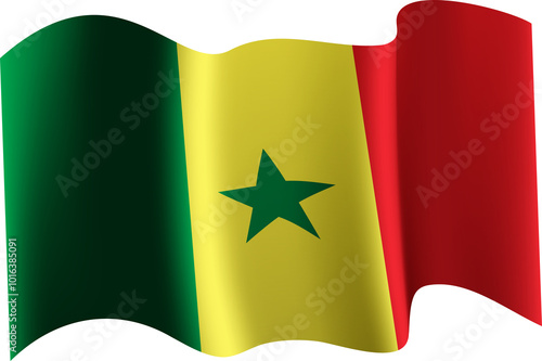 Senegal Realistic 3D Waving Flag photo