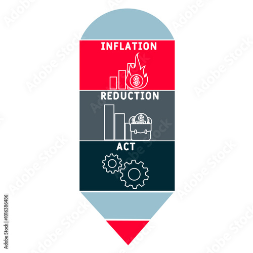 IRA - Inflation Reduction Act acronym. business concept background. vector illustration concept with keywords and icons. lettering illustration with icons for web banner, flyer, landing pag