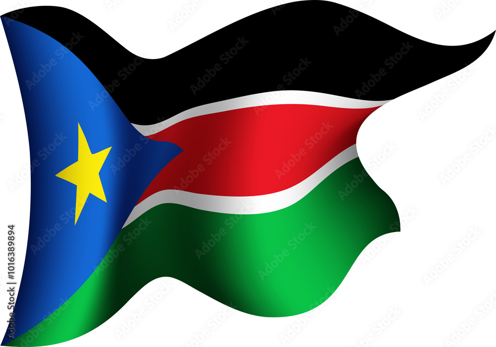 South Sudan Realistic 3D Waving Flag South Sudan Realistic 3D Waving Flag