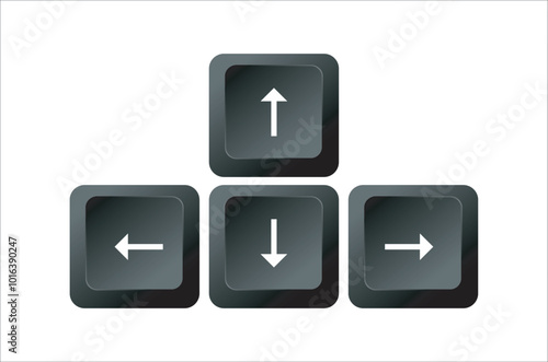 Print, keyborad errow, Arrow button on keyboard icon. Vector illustration, Keyboard button arrow icon on white background. Simple minimal flat vector for app and web design
