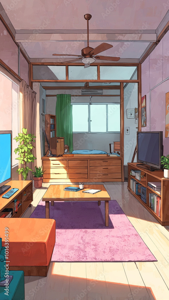 Fototapeta premium Anime style room background image