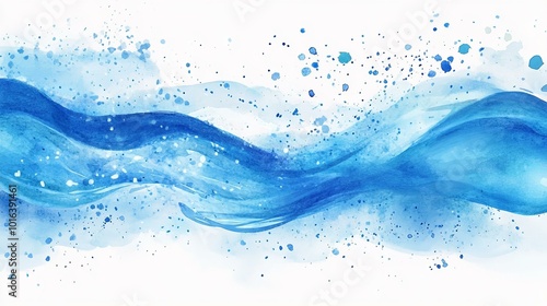 Captivating Blue Waves A Serene Splash of Watercolor Inspiration