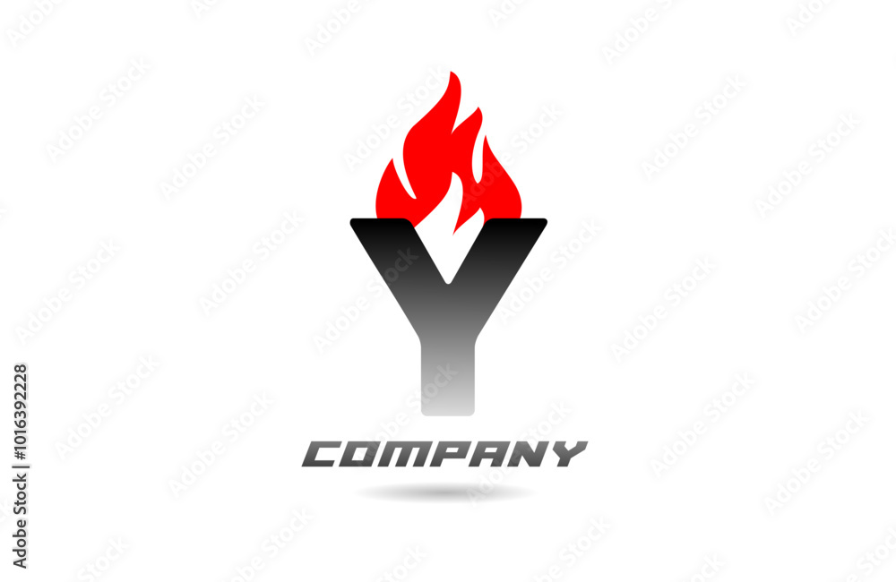 fire flames Y red letter alphabet logo icon design with black gradient color for business and company fire flames Y red letter alphabet logo icon design with black gradient color for business and company