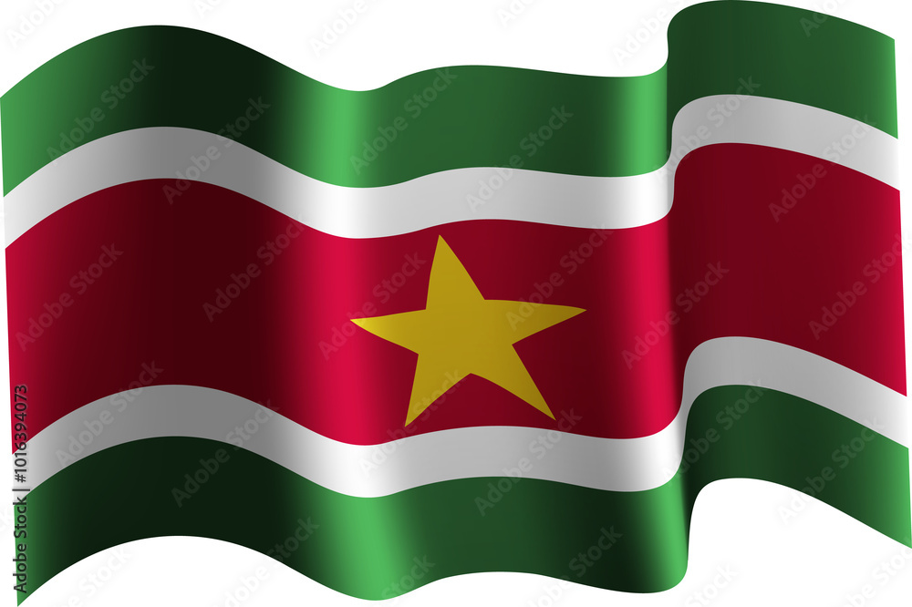 Suriname Realistic 3D Waving Flag Suriname Realistic 3D Waving Flag