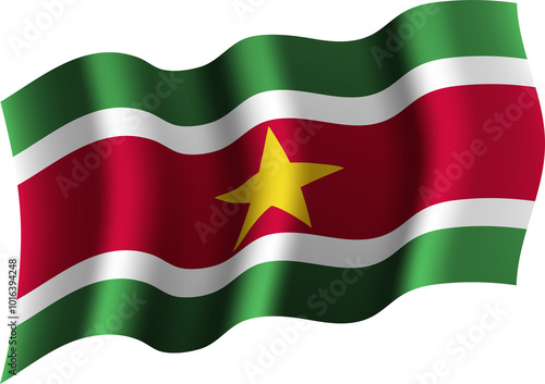 Suriname Realistic 3D Waving Flag