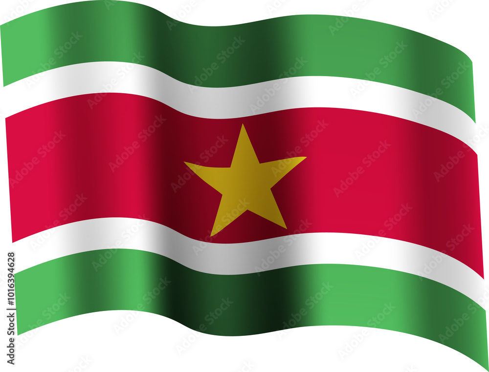 Suriname Realistic 3D Waving Flag Suriname Realistic 3D Waving Flag