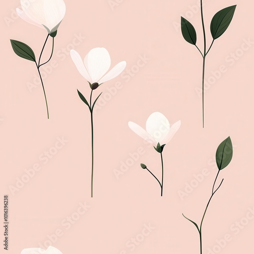 Elegant Minimalist Floral Design with Soft Palettes