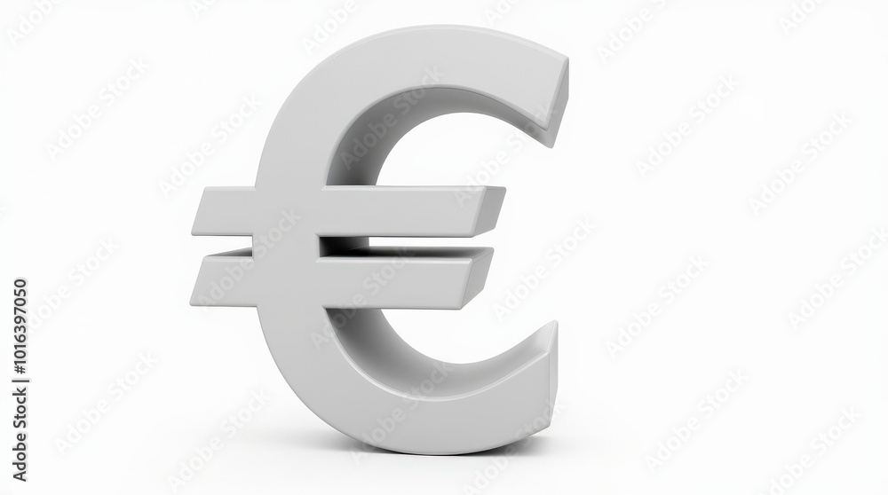 Euro Currency Symbol Isolated on White Background – 3D Metallic Euro Sign for Financial, Business, and Economic Concepts Euro Currency Symbol Isolated on White Background – 3D Metallic Euro Sign for Financial, Business, and Economic Concepts