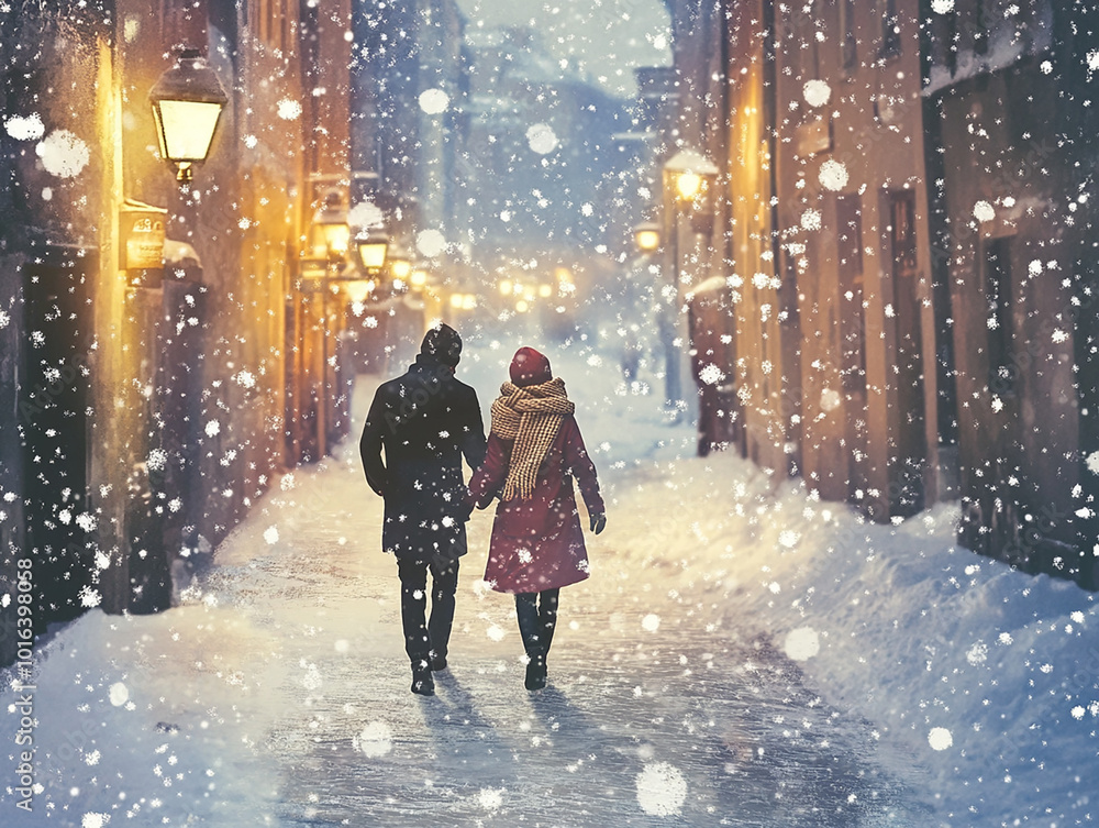 A couple on a winter walk
A couple on a winter walk
