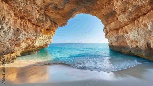 Famous touristic cave on Algarve coast