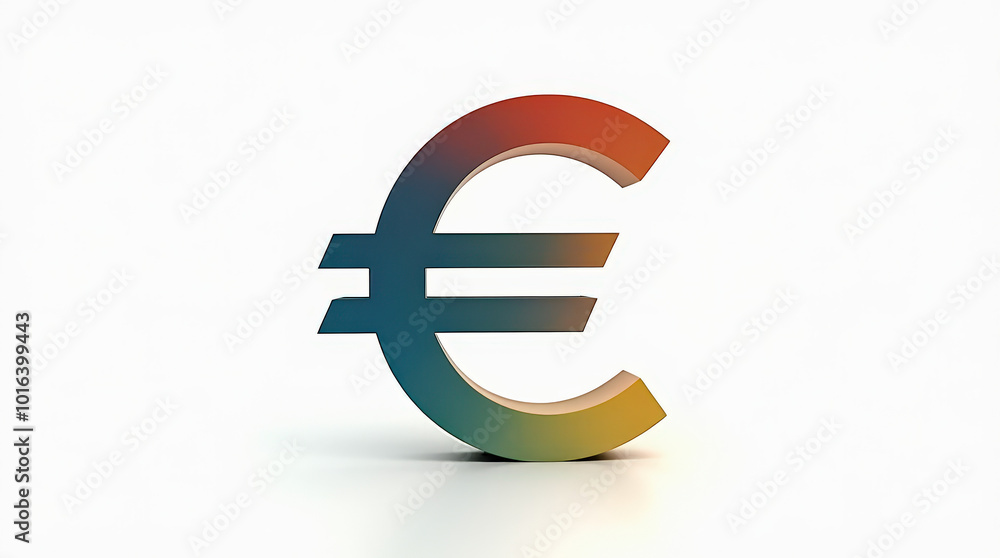 Colorful and Artistic Euro Currency Symbol on White Background – Creative 3D Euro Sign Design for Finance and Economy Concept Colorful and Artistic Euro Currency Symbol on White Background – Creative 3D Euro Sign Design for Finance and Economy Concept