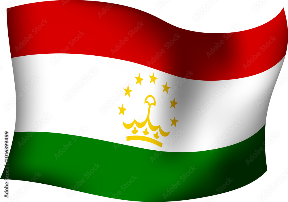 Tajikistan Realistic 3D Waving Flag Tajikistan Realistic 3D Waving Flag