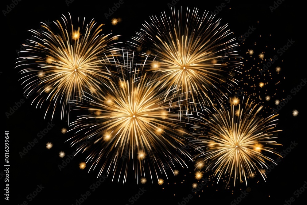 Fototapeta premium Fireworks backgrounds outdoors night.