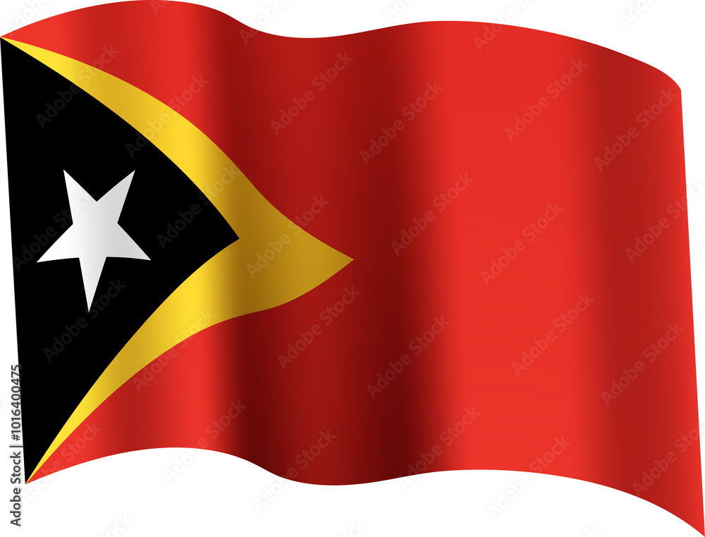 Timor-Leste Realistic 3D Waving Flag Timor-Leste Realistic 3D Waving Flag
