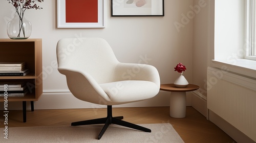 Modernes Innendesign für ein frühlingshaftes Wohnzimmer in einer zeitgenössischen Wohnung