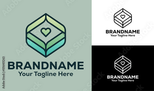 Modern Geometric Charity Logo with Heart Symbol for Nonprofits, Social Impact, and Wellness Brands