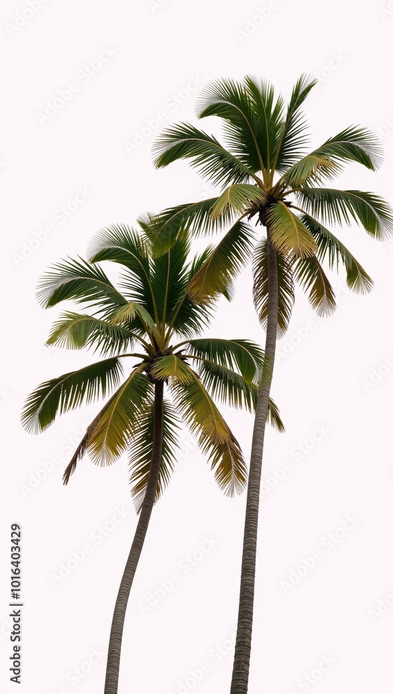 Fototapeta premium Isolated coconut palms on a white background
