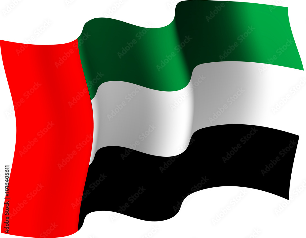 United Arab Emirates Realistic 3D Waving Flag United Arab Emirates Realistic 3D Waving Flag