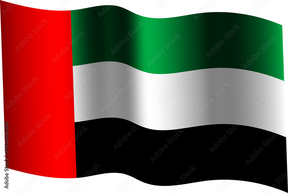 United Arab Emirates Realistic 3D Waving Flag United Arab Emirates Realistic 3D Waving Flag