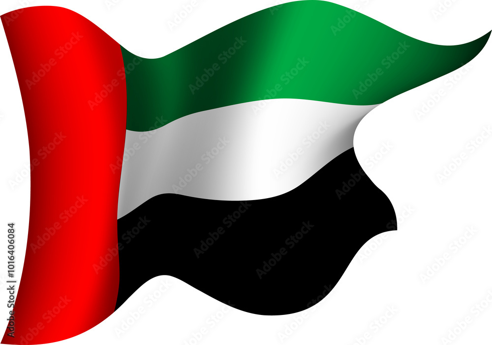 United Arab Emirates Realistic 3D Waving Flag United Arab Emirates Realistic 3D Waving Flag