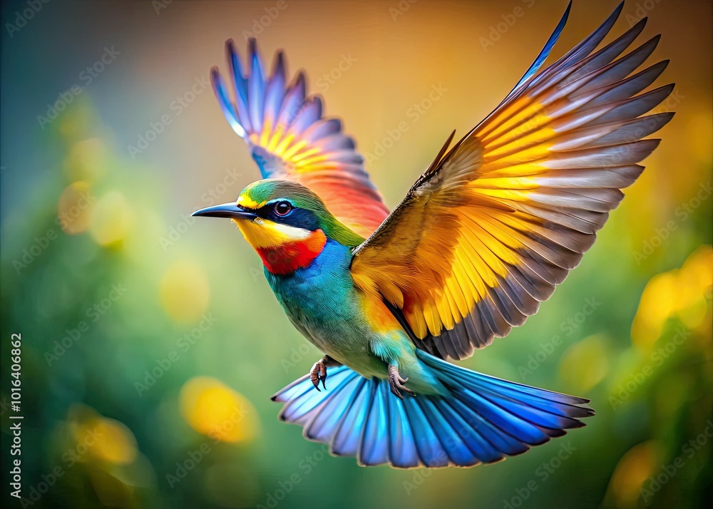 Fototapeta premium An elegant depiction of a bird soaring through the sky, reflecting the beauty and grace of flight, epitomizing freedom and the essence of wildlife.