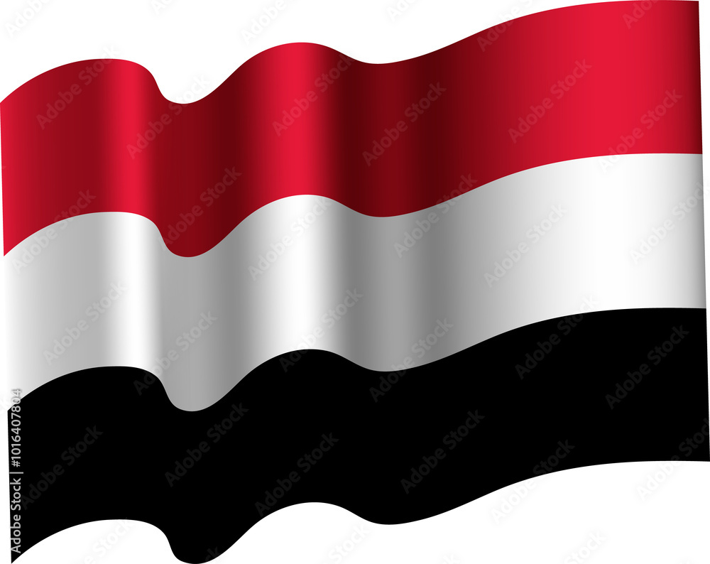 Naklejka premium Yemen Realistic 3D Waving Flag