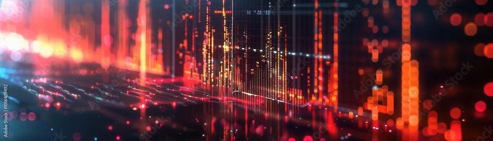 Fototapeta premium Visualizations of data and complex information charts, graphs, dynamic and informative, Digital, Cool tones, Illustration, Data clarity