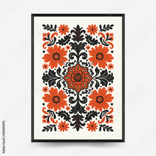 Abstract folk nordic art posters template. Modern trendy minimal style. Hand drawn design for wallpaper, wall decor, print, postcard, cover, template, banner.