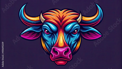 Capture attention with this bold bull head vector graphic, perfect for logo design, mascots, and animal-themed branding projects, ensuring a memorable visual identity.