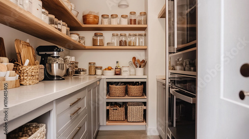 chic kitchen pantry organization and Storage, cozy