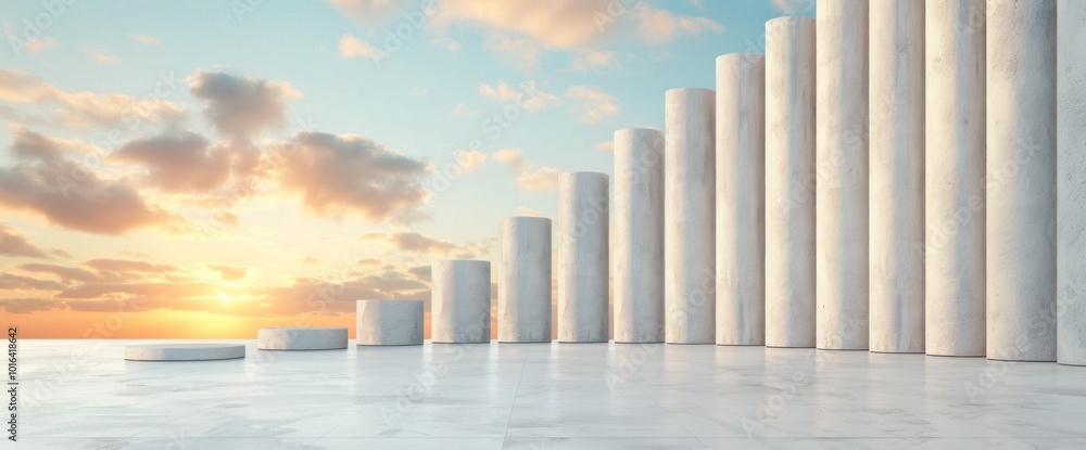 Rising Success A Visual Journey Through Growth and Achievement in a Dreamlike Landscape