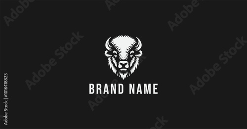 Simple bison head silhouette logo