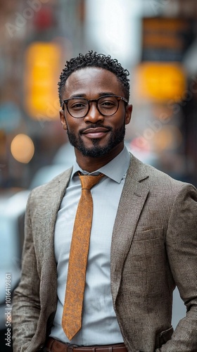 Confident Businessman in City Setting