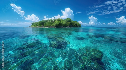 Serene Tropical Island with Crystal Clear Water