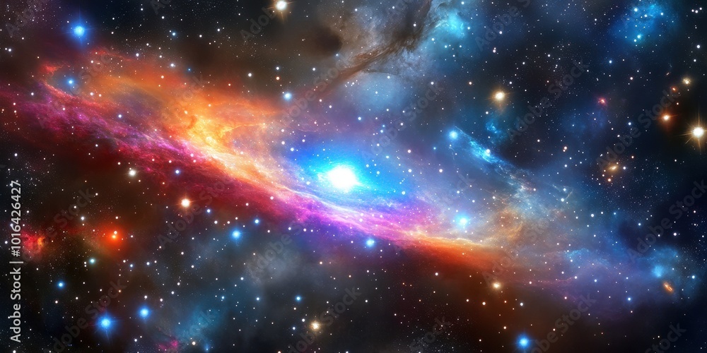 Colorful Galaxy with Swirls of Stars and Nebulae Colorful Galaxy with Swirls of Stars and Nebulae