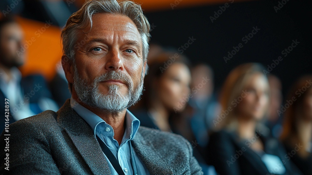Confident Senior Businessman in a Conference Confident Senior Businessman in a Conference