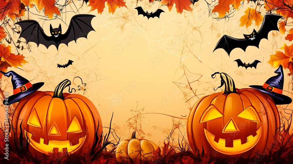 halloween invitation template with pumpkins halloween invitation template with pumpkins