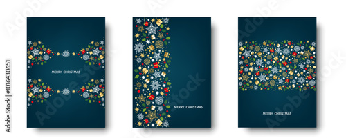 Wallpaper Mural Merry Christmas greeting card on blue background. Torontodigital.ca