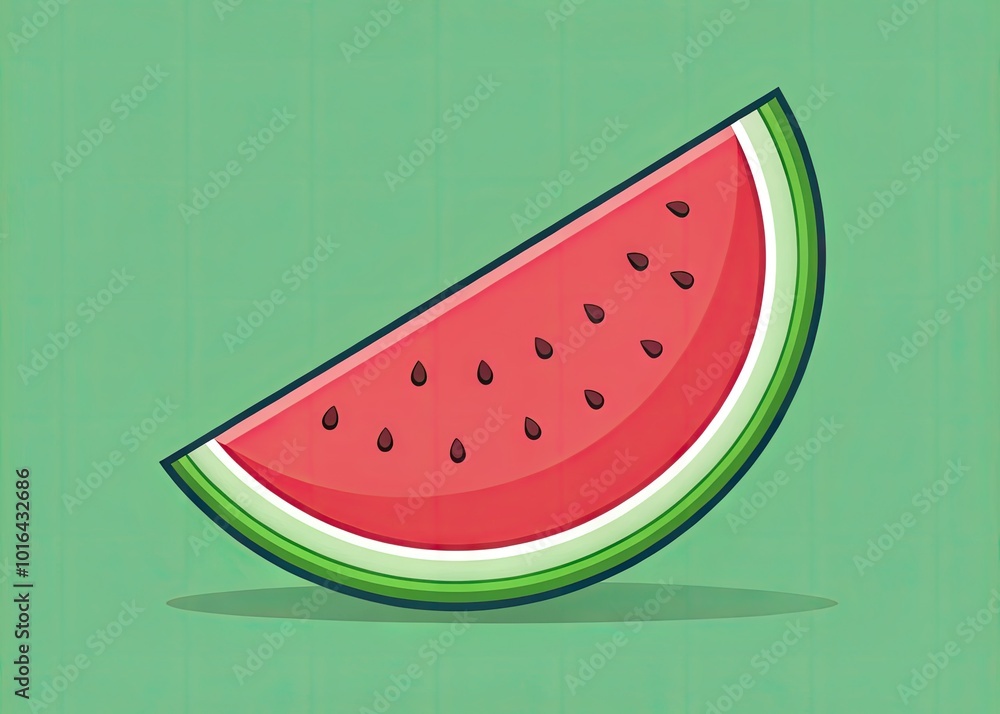 Watermelon Slice Line Art Vector Design for Summer Decor and Graphics Watermelon Slice Line Art Vector Design for Summer Decor and Graphics