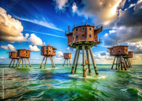 Unique Maunsell Army Sea Forts played a crucial role in defending Britain against World War II coastal attacks, enhancing maritime security and military presence. photo